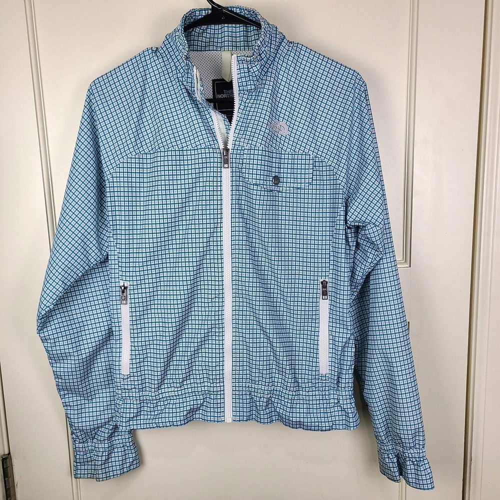 THE NORTH FACE Women's Size: M Penelope Plaid Windbreaker Jacket Gorpcore Blue